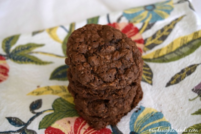 My Daughter and I double chocolate chip oatmeal cookies 1